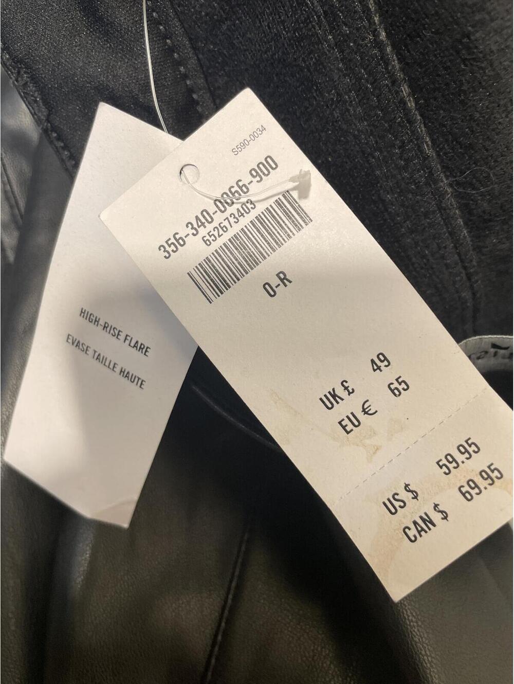 Hollister High Rise Flare Faux Leather Pants Women's 0 Black - Picture 3 of 7